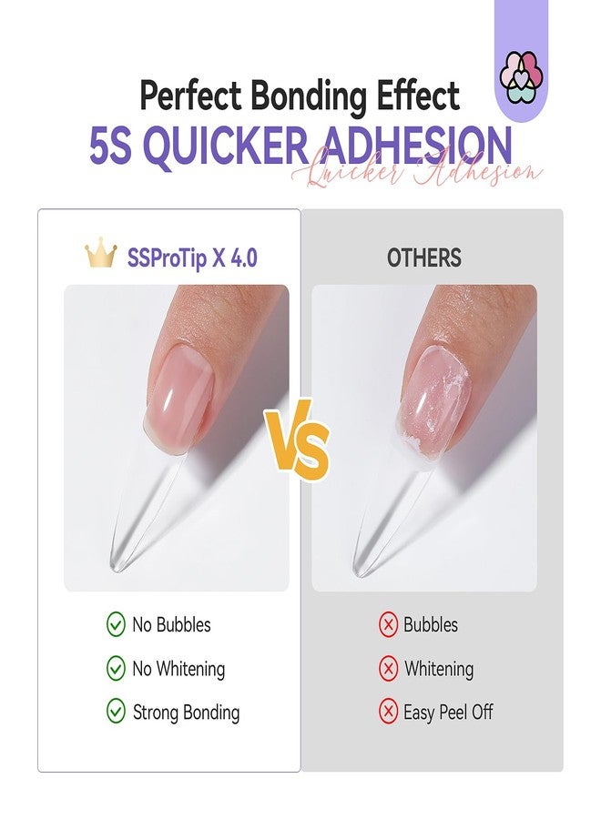SAVILAND Nail Glue for Acrylic Nails Press On: 5S Fast-Drying Nail Glue Strong 0.18 Oz. Nail Tip Glue Extra Strength Nail Glue Castor Oil Vitamin E Hypoallergenic Nail Glue for Nail Tips No Cure Salon - Image 3